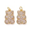 Brass Micro Pave Cubic Zirconia Pendants ZIRC-F134-23G-04-2