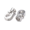 Rack Plating Brass Micro Pave Clear Cubic Zirconia Fold Over Clasps KK-E080-02P-3