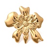 Flower 304 Stainless Steel Open Cuff Rings for Women RJEW-A091-22G-4