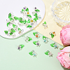 40Pcs 8 Colors Natural Mixed Gemstone & ABS Plastic Imitation Pearl & Acrylic Leaf Pendants PALLOY-YW00095-4
