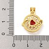 Rack Plating Brass Micro Pave Cubic Zirconia Pendants KK-G513-23A-04G-4