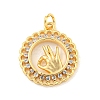 Brass Micro Pave Clear Cubic Zirconia Pendants KK-U007-01G-03-1