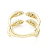 Clear Cubic Zirconia Snake Open Cuff Rings RJEW-G287-02G-3