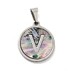 304 Stainless Steel with Paua Shell Pendants STAS-G268-02V-P-2