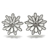 304 Stainless Steel Flowers Stud Earrings for Women EJEW-R023-02P-4