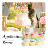 50Pcs 2 Colors Wood with Paper Cake Toppers AJEW-TA0001-61-5