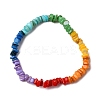 Chakra Dyed Natural Freshwater Shell Beads Stretch Bracelets for Men Women BJEW-JB12475-2