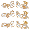 5 Pairs Rack Plating Brass Micro Pave Cubic Zirconia Earring Findings KK-BBC0011-72-1