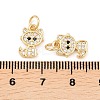 Brass Micro Pave Clear Cubic Zirconia Charms ZIRC-C020-38G-3