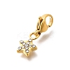 Star 304 Stainless Steel Rhinestone Pendants Decoration STAS-R159-57G-03-2