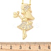 Brass Micro Pave Clear Cubic Zirconia Pendant Necklaces LS-NJEW-M084-01G-02-5