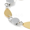 201 Stainless Steel Flat Round & Teardrop Link Chain Bracelets for Women Men BJEW-I316-01PG-2