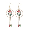 6 Pairs 6 Styles Christmas Theme Alloy Enamel Dangle Earrings EJEW-JE06560-5
