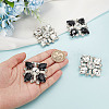 2 Pairs 2 Colors Glass Rhinestone Shoe Decorations AJEW-GO0001-88-5