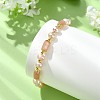 Adjustable Natural Sunstone & Cultured Freshwater Pearls Beads  Slider Bracelets for Women BJEW-JB14030-02-2