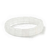 Square Natural Quartz Crystal Beads Stretch Bracelets for Women Men BJEW-C097-06W-4