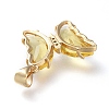 Brass Micro Pave Clear Cubic Zirconia Pendants ZIRC-P079-D01-11-2