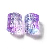 Spray Painted Transparent Glass Beads GLAA-J102-07-2