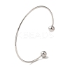 Non-Tarnish 304 Stainless Steel Open Cuff Torque Bangles for Women BJEW-Z071-01P-1