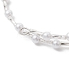 Starfish Synthetic Turquoise & Imitated Pearl Acrylic & Glass Twisted Bugle Beaded Bracelets for Women BJEW-JB11850-5