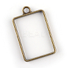 Rack Plating Alloy Rectangle Open Back Bezel Pendants LS-PALLOY-S047-28F-FF-2