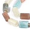 Natural Lemon Quartz & Flower Amazonite & Sunstone Beads Strands G-Q614-01A-06-4