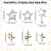 Star Alloy Rhinestone Cabochons MRMJ-CP0001-43E-2