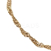 2Pcs 2 Colors 304 Stainless Steel Singapore Chain Bracelet Makings AJEW-JB01321-4