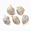 Natural Howlite Pendants G-N332-50-01-1