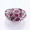 Brass Micro Pave Cubic Zirconia Beads ZIRC-F073-02B-2
