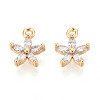 Brass Cubic Zirconia Charms KK-S348-435-1