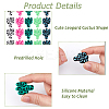 20Pcs 5 Colors Cactus Silicone Focal Beads SIL-HS0001-05-4