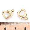 Brass Heart Lobster Claw Clasps X-KK-N254-16G-3