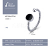 Adjustable Rhodium Plated 925 Sterling Silver Enamel Cuff Finger Rings RJEW-FF0008-007P-5