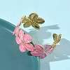 304 Stainless Steel Enamel Cuff Bangles for Women BJEW-B159-01G-3