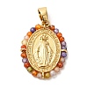 Rack Plating Brass Micro Pave Colorful Cubic Zirconia Pendants KK-G488-14G-1