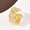 304 Stainless Steel Adjustable Enamel Cuff Rings for Women RJEW-A074-06G-2