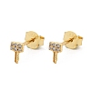Key 925 Sterling Silver Micro Pave Clear Cubic Zirconia Stud Earrings for Women EJEW-K307-03B-G-4