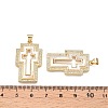 Brass Micro Pave Clear Cubic Zirconia Pendants KK-N254-195G-3