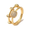 Adjustable Brass Micro Pave Cubic Zirconia Rings for Women RJEW-G325-03G-C-1