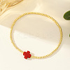 Brass Round Beads Stretch Bracelets VH4184-2-2