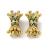 Brass Micro Pave Cubic Zirconia Screw Clasps KK-Z078-42G-1