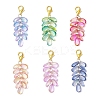 Teardrop Glass Pendant Decorations HJEW-JM03256-2