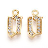 Brass Micro Pave Cubic Zirconia Charms KK-N261-104B-G-1