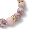 8.5mm Round Natural Pink Zebra Jasper Beaded Stretch Bracelets BJEW-JB10256-02-4