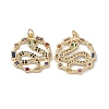 Brass Colorful Cubic Zirconia Pendants KK-E068-VA166-2-1