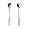 Feng Shui 304 Stainless Steel Chain Tassel Earrings EJEW-I248-37-2