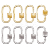 8Pcs 2 Colors Brass Screw Carabiner Lock Charms KK-HS0015-09-1