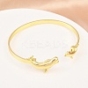 Marine Organism Brass Cuff Bangles for Women BJEW-D368-03E-G-2