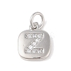 Rack Plating Brass Micro Pave CLear Cubic Zirconia Charms KK-E110-14P-Z-1